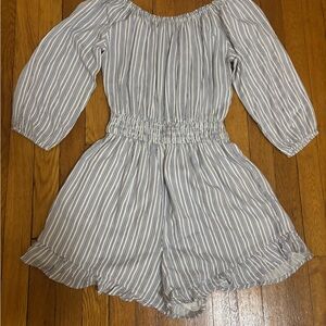 Hollister Striped Blue and White Romper